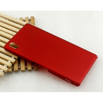 Пластиковый матовый металлик чехол для Sony Xperia M4 Aqua Красный