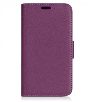 Чехол портмоне подставка на пластиковой основе с защелкой для LG Magna Фиолетовый