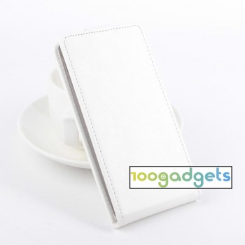 Чехол вертикальная книжка на силиконовой основе с магнитной застежкой для LG Magna Белый