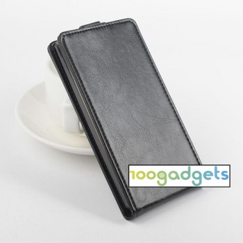 Чехол вертикальная книжка на силиконовой основе с магнитной застежкой для LG Magna Черный