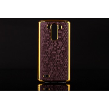 Пластиковый дизайнерский чехол с эффектом позолоты для LG Optimus G3 Фиолетовый