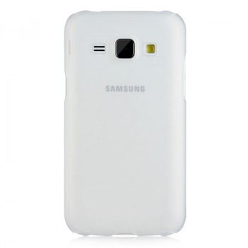 Пластиковый матовый непрозрачный чехол для Samsung J1 Белый