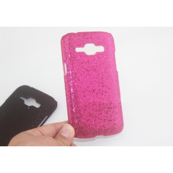 Пластиковый матовый чехол с аппликацией из пайеток для Samsung J1 Пурпурный