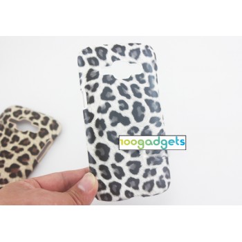 Пластиковый матовый чехол текстура Леопард для Samsung J1 Белый