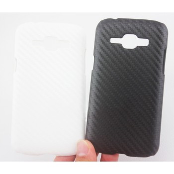 Пластиковый матовый чехол с карбоновым покрытием для Samsung J1 Черный