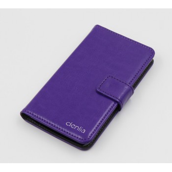 Чехол портмоне подставка на силиконовой основе с магнитной защелкой для Alcatel One Touch Idol 3 (4.7) Фиолетовый