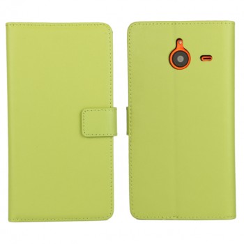 Чехол портмоне подставка с защелкой для Microsoft Lumia 640 XL Зеленый