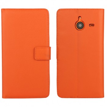 Чехол портмоне подставка с защелкой для Microsoft Lumia 640 XL Оранжевый