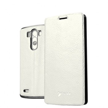 Чехол флип глянцевая зернистая кожа для LG Optimus G3 Белый