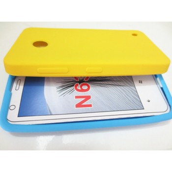 Силиконовый матовый непрозрачный чехол для Nokia Lumia 630/635 Голубой