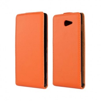 Чехол вертикальная книжка на пластиковой основе с магнитной застежкой для Sony Xperia M2 dual Оранжевый