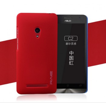 Пластиковый матовый чехол с повышенной шероховатостью для ASUS Zenfone 5 Красный