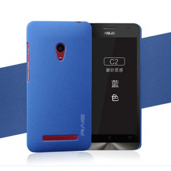 Пластиковый матовый чехол с повышенной шероховатостью для ASUS Zenfone 5 Синий