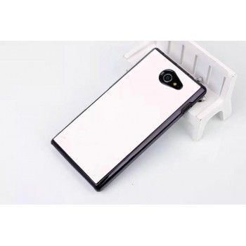 Пластиковый матовый чехол с кожаным покрытием для Sony Xperia M2 dual Белый