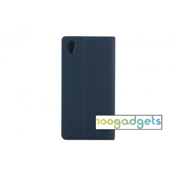 Чехол портмоне подставка на силиконовой основе дизайн Полосы для Sony Xperia M4 Aqua Синий
