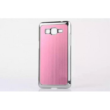 Пластиковый чехол с текстурой Металл для Samsung Galaxy Grand Prime Розовый