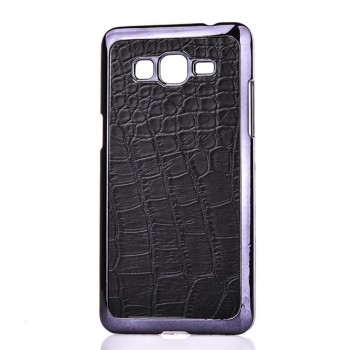 Пластиковый матовый чехол с кожаной поверхностью текстура Крокодил для Samsung Galaxy Grand Prime