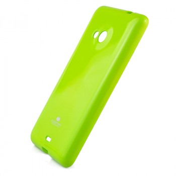 Мягкий пластиковый непрозрачный чехол с глянцевым силиконовым покрытием для Microsoft Lumia 535 Зеленый