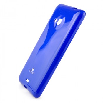 Мягкий пластиковый непрозрачный чехол с глянцевым силиконовым покрытием для Microsoft Lumia 535 Синий