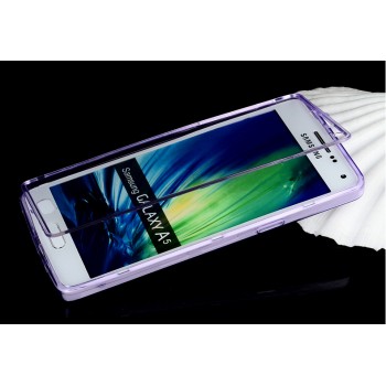 Двухмодульный силиконовый чехол горизонтальная книжка с транспарентной акриловой смарт крышкой для Samsung Galaxy A5 Фиолетовый