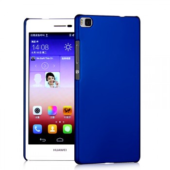 Пластиковый матовый непрозрачный чехол для Huawei P8 Lite Синий