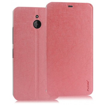 Текстурный чехол флип подставка на присоске для Microsoft Lumia 640 XL Розовый