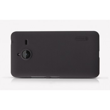 Пластиковый матовый нескользящий премиум чехол для Microsoft Lumia 640 XL Черный
