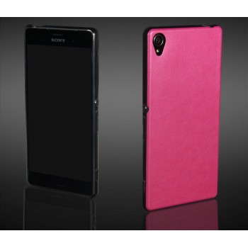 Гибридный силиконовый чехол с кожаным покрытием для Sony Xperia Z3+ Пурпурный