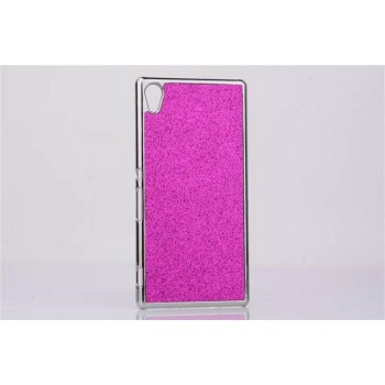Пластиковый матовый чехол текстура Золото для Sony Xperia Z3+ Пурпурный