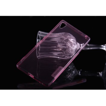 Силиконовый матовый полупрозрачный премиум чехол с защитными клапанами и нескользящими гранями для Sony Xperia Z3+ Розовый