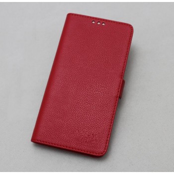 Кожаный чехол горизонтальная книжка (нат. кожа) с магнитной застежкой для Lenovo Vibe Z2 Красный