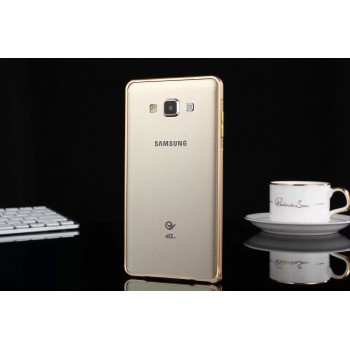 Металлический бампер для Samsung Galaxy E5 Бежевый