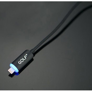 Зарядный кабель lightning 1.1 m с LED индикацией процесса заряда Черный