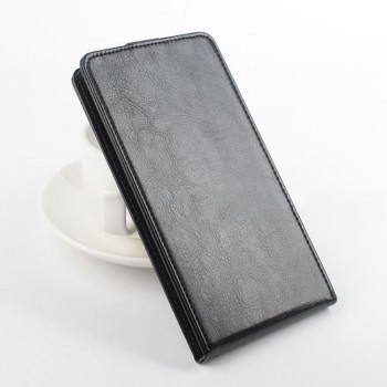 Чехол вертикальная книжка на силиконовой основе с магнитной застежкой для Lenovo A5000 Черный