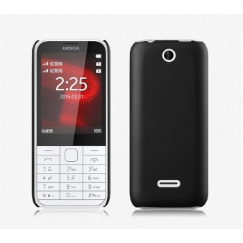 Пластиковый матовый непрозрачный чехол для Nokia 225 Черный