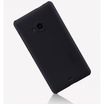Пластиковый матовый нескользящий премиум чехол для Microsoft Lumia 540 Черный
