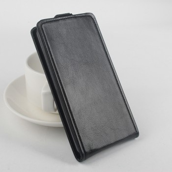 Чехол вертикальная книжка на силиконовой основе с магнитной застежкой для Microsoft Lumia 540 Черный