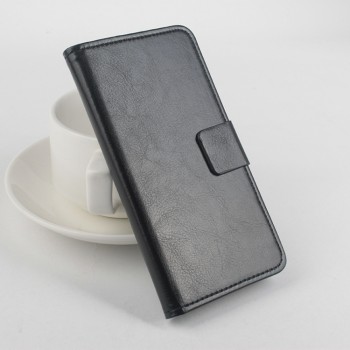 Чехол портмоне подставка с защелкой на силиконовой основе для Microsoft Lumia 540 Черный