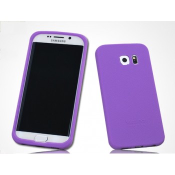 Силиконовый матовый софт-тач премиум чехол для Samsung Galaxy S6 Edge Фиолетовый