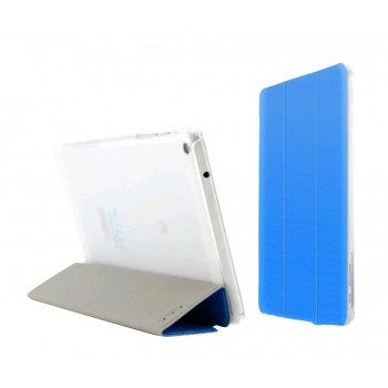 Текстурный чехол флип подставка сегментарный Glossy Shield на транспарентной поликарбонатной основе для Huawei MediaPad T1 8.0 Синий