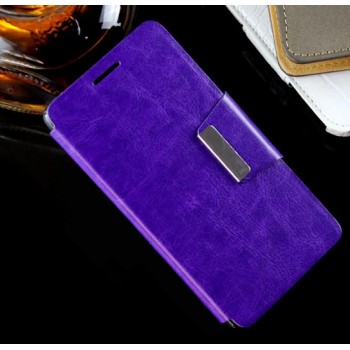 Чехол портмоне подставка на силиконовой основе с дизайнерской защелкой для Lenovo A6010 Фиолетовый