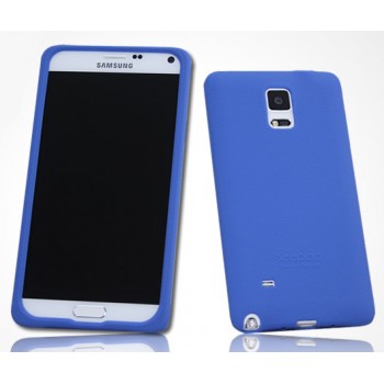Силиконовый матовый софт-тач премиум чехол для Samsung Galaxy Note 4 Синий