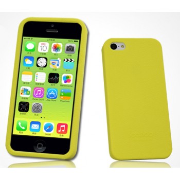 Силиконовый матовый софт-тач премиум чехол для Iphone 5c Желтый