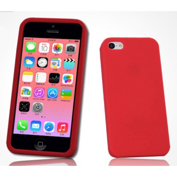 Силиконовый матовый софт-тач премиум чехол для Iphone 5c Красный