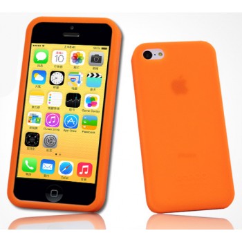 Силиконовый матовый софт-тач премиум чехол для Iphone 5c Оранжевый