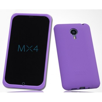 Силиконовый матовый софт-тач премиум чехол для Meizu MX4 Фиолетовый