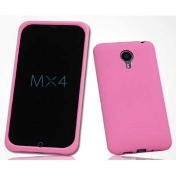 Силиконовый матовый софт-тач премиум чехол для Meizu MX4 Розовый