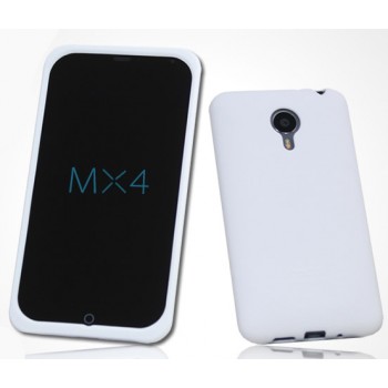 Силиконовый матовый софт-тач премиум чехол для Meizu MX4 Белый