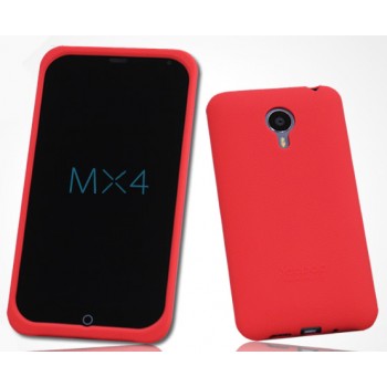 Силиконовый матовый софт-тач премиум чехол для Meizu MX4 Красный