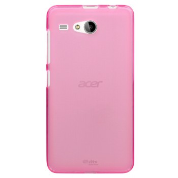 Силиконовый матовый полупрозрачный чехол для Acer Liquid Z520 Розовый
